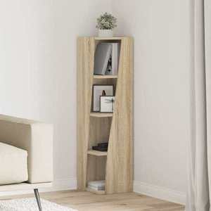 vidaXL Dulap de colț Stejar Sonoma 27, 5x27x102cm Lemn compozit imagine