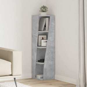 vidaXL Dulap de colț Gri din beton 27, 5x27x102cm Lemn compozit imagine