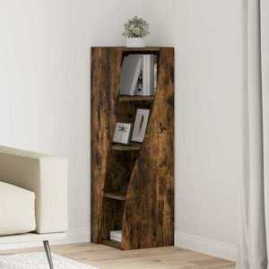 vidaXL Dulap de colț Stejar fumuriu 32x32x102cm Lemn compozit imagine