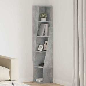 vidaXL Dulap de colț Gri din beton 27, 5x27x140cm Lemn compozit imagine