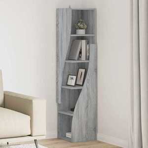 vidaXL Dulap de colț Gri Sonoma 32x32x140cm Lemn compozit imagine