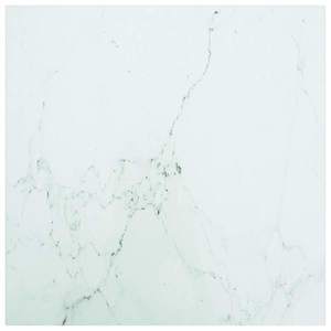 vidaXL Blat masă alb 40x40 cm 6 mm sticlă securizată design marmură imagine