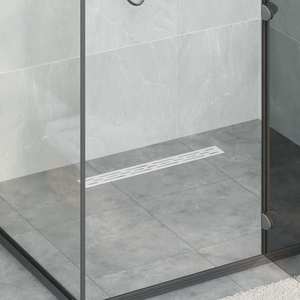 vidaXL Scurgere pentru duș cu capac din sticlă și sifon de 360° 60 cm imagine