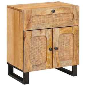 vidaXL Dulap de noapte natural 50 x 33 x 60 cm Lemn de mango solid imagine