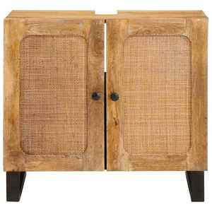 vidaXL Dulap pentru Chiuveta de Baie cu raft Maro 62 x 33 x 58 cm imagine