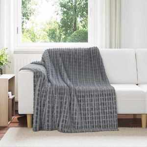 vidaXL Pătura de aruncat Gri închis 200 x 150 cm Molton imagine