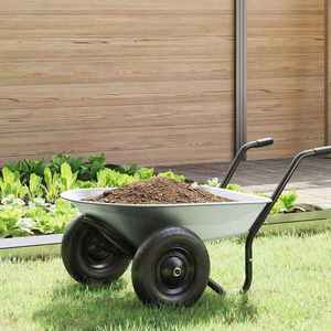 vidaXL Înlocuire tavă pentru roabă Argintiu 90 x 63 x 28 cm Oțel imagine