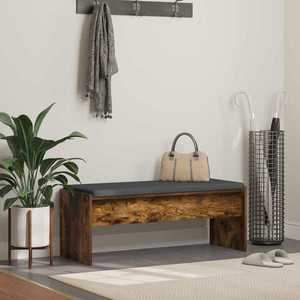 vidaXL Bancă pentru hol cu pernă Stejar fumuriu 103 x 38 x 40 cm imagine