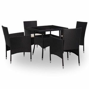 vidaXL Set de Mobilier 5 pcs Negru imagine