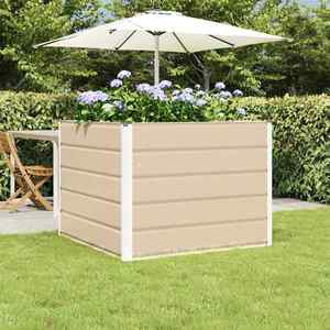 vidaXL Jardinieră Creme 100 x 100 x 75 cm Oțel imagine