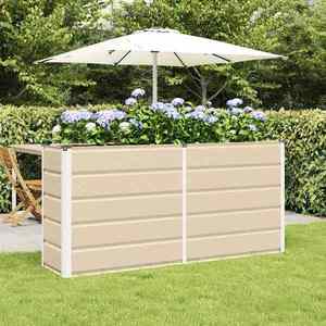 vidaXL Jardinieră Creme 160 x 40 x 75 cm Oțel imagine