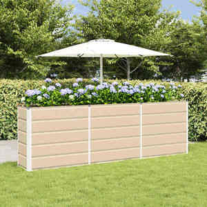 vidaXL Jardinieră Creme 160 x 40 x 75 cm Oțel imagine