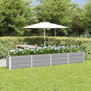 vidaXL Jardinieră Gri deschis 320 x 40 x 45 cm Oțel imagine