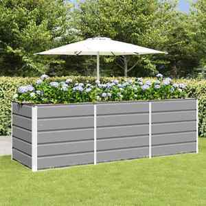 vidaXL Jardinieră Gri deschis 240 x 80 x 75 cm Oțel imagine