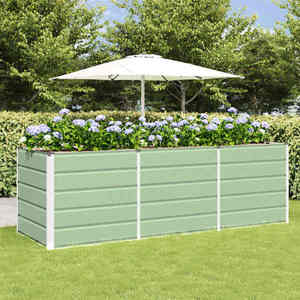 vidaXL Jardinieră Verde 240 x 80 x 75 cm Oțel imagine