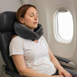 vidaXL Pernă de voiaj pentru gât Gri închis Spumă cu Memorie imagine