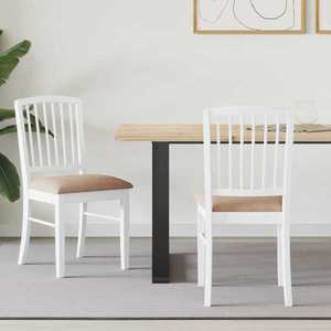 vidaXL Scaune de dining 2 pcs Alb 50 x 52, 5 x 91 cm imagine