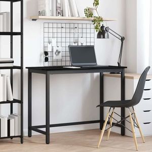 vidaXL masă Stejar Negru 80 x 50 x 76, 5 cm Lemn ingineresc și oțel imagine