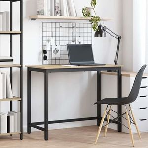 vidaXL masă Stejar Sonoma 80 x 50 x 76, 5 cm Lemn ingineresc și oțel imagine