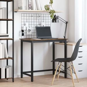 vidaXL masă Stejar fumuriu 100 x 50 x 76, 5 cm Lemn ingineresc și oțel imagine