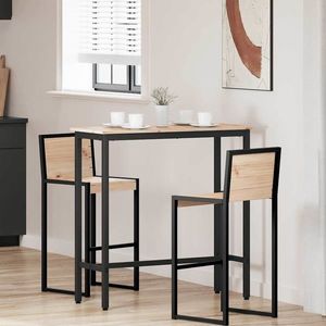 vidaXL masă natural 100 x 40 x 101 cm Lemn ingineresc și oțel imagine