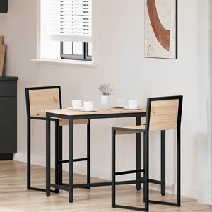 vidaXL masă natural 100 x 50 x 77 cm Lemn ingineresc și oțel imagine