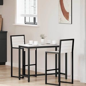 vidaXL masă Alb 100 x 50 x 77 cm Lemn ingineresc și oțel imagine