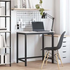 vidaXL masă Alb 80 x 50 x 77 cm Lemn ingineresc și oțel imagine