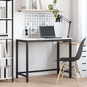 vidaXL masă Alb 100 x 50 x 77 cm Lemn ingineresc și oțel imagine