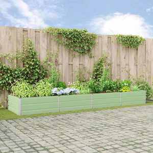 vidaXL Jardinieră Verde pastel 385 x 100 x 45 cm Oțel Galvanizat imagine