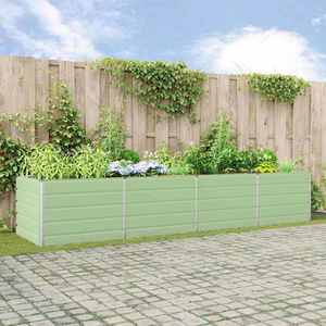 vidaXL Jardinieră Verde pastel 385 x 100 x 75 cm Oțel Galvanizat imagine