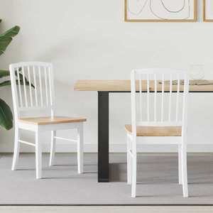 vidaXL Scaune de dining 2 pcs Alb 50 x 52, 5 x 91 cm imagine