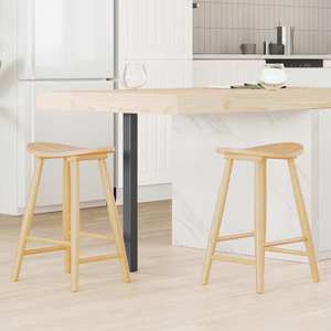 vidaXL Scaune de dining 2 pcs natural 46 x 37 x 63 cm imagine