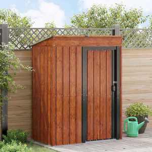 vidaXL Magazii pentru grădină Maro 137 x 81 x 180 cm Metal imagine