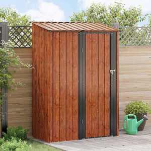 vidaXL Magazii pentru grădină Maro 140, 5 x 74 x 200 cm Metal imagine