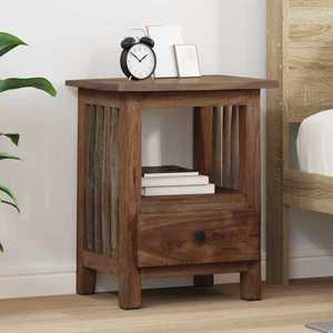vidaXL Noptieră cu sertar Maro 30 x 30 x 47 cm Lemn recuperat masiv imagine