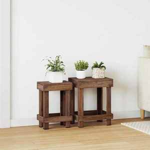 vidaXL Suport pentru plante 2 pcs Maro 70 x 11 x 27 cm Lemn de mahon imagine