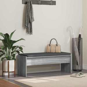 vidaXL Bancă pentru hol cu pernă Gri Sonoma 103 x 38 x 40 cm imagine