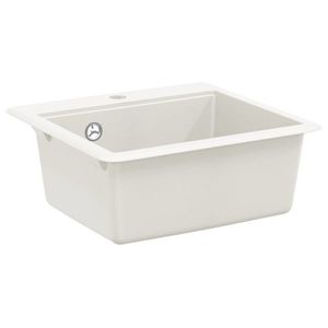 vidaXL Chiuvetă Alb 470 x 440 mm Granit imagine