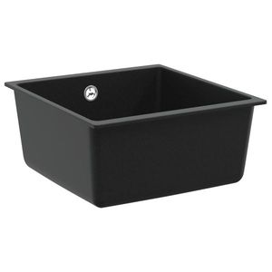 vidaXL Chiuvetă Negru 430 x 460 mm 80% Quartz și 20% Rășină imagine