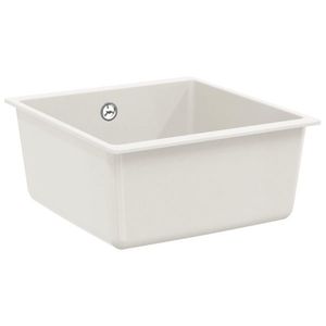 vidaXL Chiuvetă Alb 430 x 460 mm 80% Quartz și 20% Rășină imagine