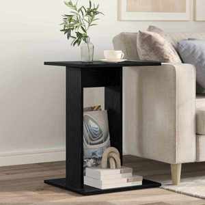 vidaXL Masă laterală Stejar Negru 45 x 40 x 62, 5 cm Lemn compozit imagine