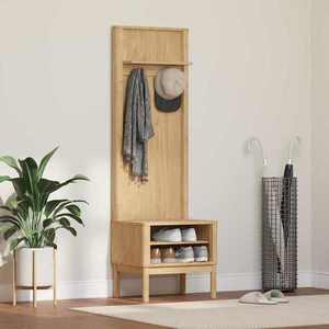 vidaXL Dulap pentru hol cu raft FLORO Maroniu cerat 50 x 40 x 158 cm imagine