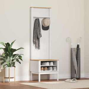 vidaXL Dulap pentru hol FLORO Alb 50 x 40 x 158 cm Lemn de pin masiv imagine