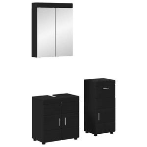 vidaXL Set de mobilier pentru baie cu sertar TULUM Negru Lemn compozit imagine