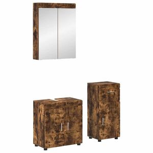 vidaXL Set de mobilier pentru baie TULUM Stejar fumuriu Lemn compozit imagine