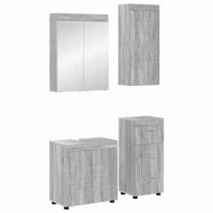 vidaXL Set de mobilier pentru baie TULUM Gri Sonoma Lemn compozit imagine
