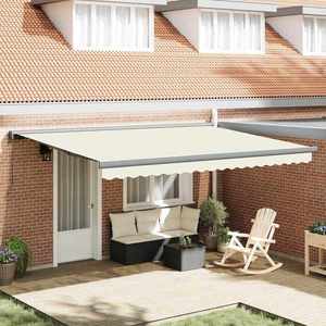 vidaXL Cortina Retractabilă Crem și Gri 400 × 300 cm Pânză și Aluminiu imagine