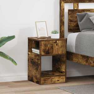 vidaXL Masă laterală 2 pcs Stejar fumuriu 30, 5 x 30 x 45 cm imagine