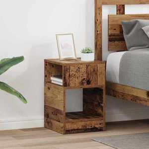 vidaXL Masă laterală 2 pcs Lemn vechi 30, 5 x 30 x 45 cm Lemn compozit imagine